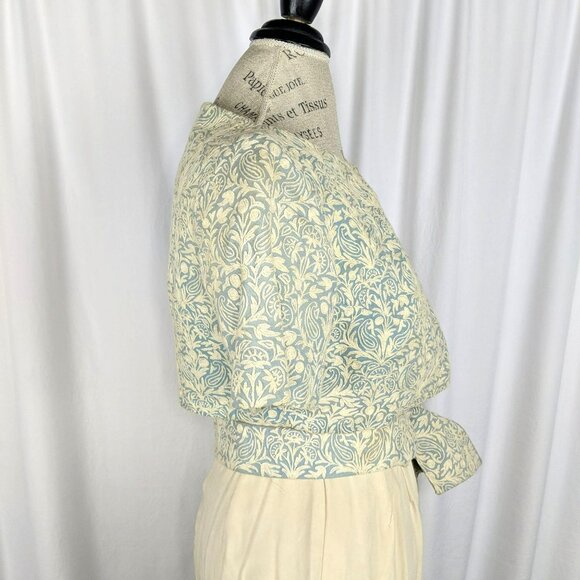 Vintage Gibson Bayh Embroidered Bolero 2 X Small Blue Cream - Picture 8 of 13